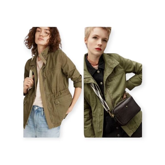 Madewell Army Olive Duck Cloth Hooded Raincoat Jacket XXS NWT - Picture 4 of 12